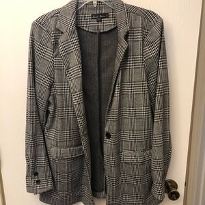 houndstooth oversized blazer